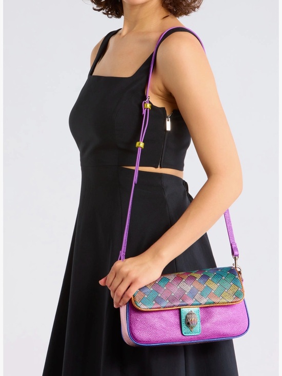 Kurt Geiger Handbags - Kurt Geiger Camden Flap Pink Multicolor Woven Flap Shoulder Bag. Stunning 🤩